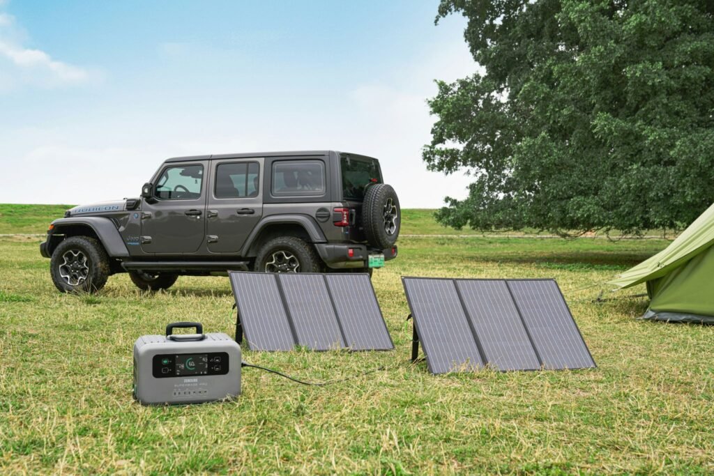 Rich Solar vs SunGoldPower Kits 2026: Honest Comparison for Beginners A outdoor vehicle and an outdoor camp with a set up solar kit.