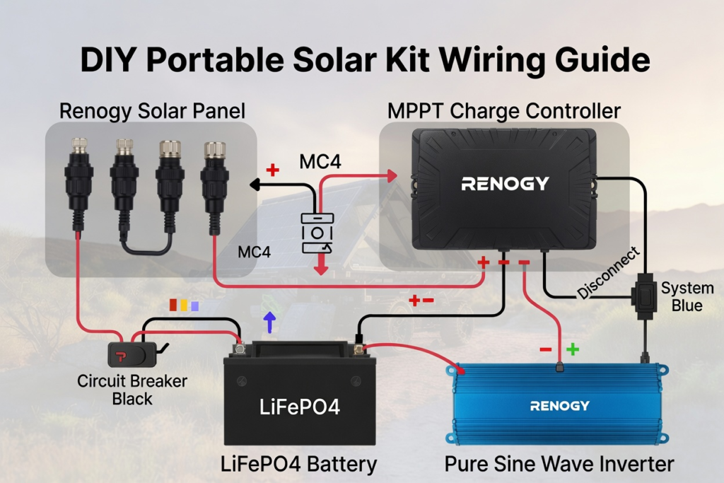 DIY Portable solar kit wiring guide for Las Vegas, NV