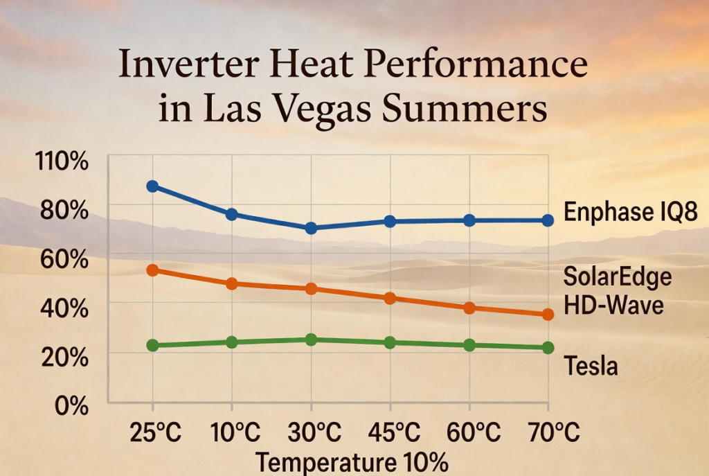 Comparison of inverter heat performance in Las Vegas summers. 